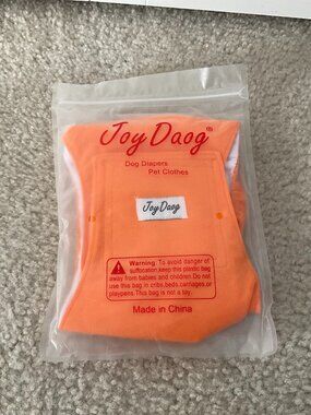 Joy Daog Orange Dog Diaper - Size M